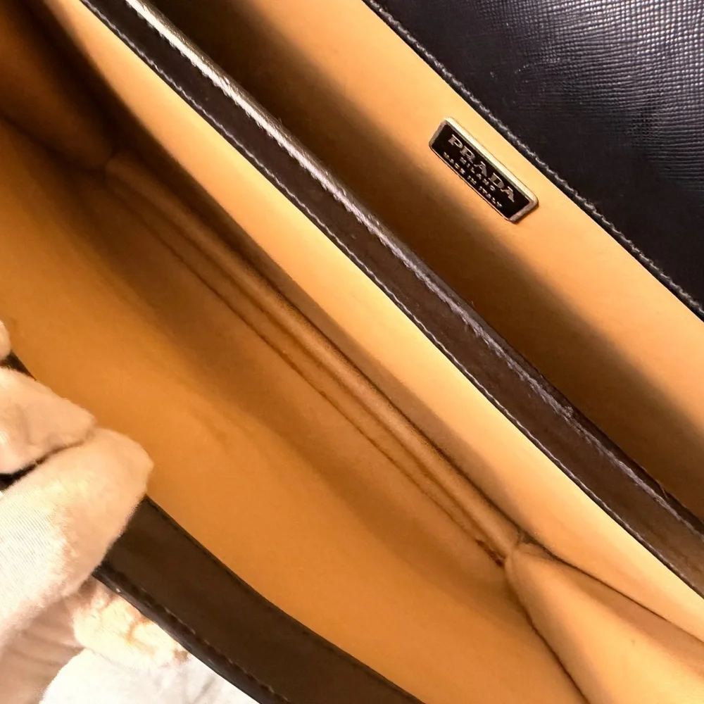 Prada Black Saffiano Leather Briefcase